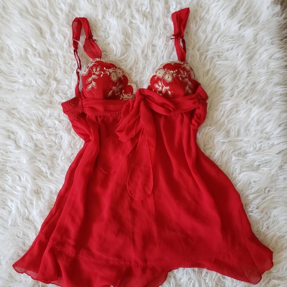 Vintage Seductive Wear small red lingerie top - Picture 2 of 6